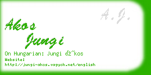 akos jungi business card